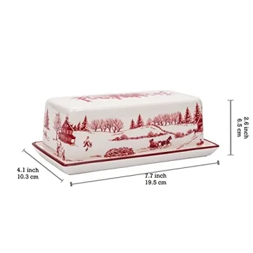 Bico Toile De Jouy Ceramic Butter Dish - Dishwasher Safe