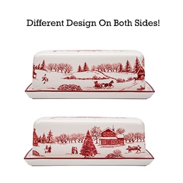 Bico Toile De Jouy Ceramic Butter Dish - Dishwasher Safe