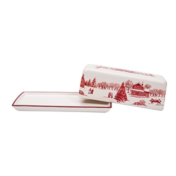 Bico Toile De Jouy Ceramic Butter Dish - Dishwasher Safe