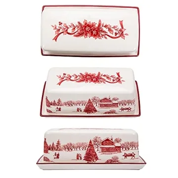 Bico Toile De Jouy Ceramic Butter Dish - Dishwasher Safe