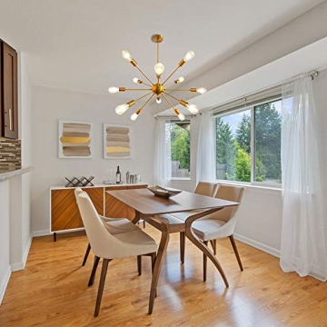 LynPon Gold Sputnik Chandelier Modern Adjustable Height Lighting