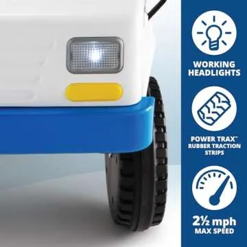 Kid Trax 6V USPS Mail Truck Ride-On Toy for Kids, Ages 3-5, Max Weight 60 lb, Includes Mailbox, Play Envelopes, Working Headlights/Horn, FM Radio/MP3 Input, Mail Truck, Kids Mail Truck, Kids Carrier