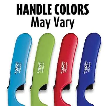 BIC Multi-Purpose Classic Edition Lighter & Flex Wand Lighter, Ideal Fireplace and Candle Lighters, Assorted Colors, 4 Pack (Colors May Vary)