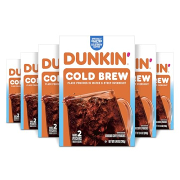 Dunkin' Cold Brew Coffee Packs - Smooth, Bold Flavor, 6 Boxes