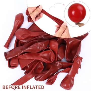 RUBFAC 129pcs Ruby Red Balloons Different Sizes 18 12 10 5 Inches for Garland Arch, Premium Red Late...