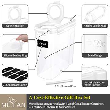 ME.FAN Airtight Cereal Storage Containers - 4L Set