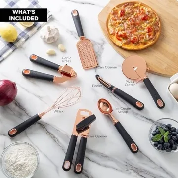 COOK WITH COLOR Kitchen Gadget Set - 7 Piece Copper Utensils
