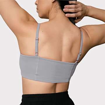 Aoxjox Women's Workout Bandeau Sports Bras Training Fitness Running Yoga Crop Tank Top (Grey, Small)