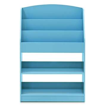 Furinno Lova Magazine/Bookshelf with Storage, 3-Row, Light Blue