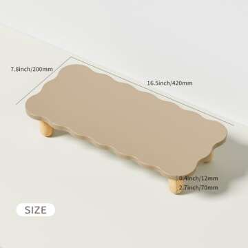 AFOOYO Monitor Stand Riser,Cookie-Shaped Sturdy Wood Computer Monitor Stand, Monitor Stand Riser, Multi-Purpose Desktop Organizer Riser for Computer,Laptop,Printer,TV,khaki