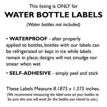 Waterproof Self-Adhesive Water Bottle Labels for Parties