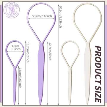 Teenitor 4pcs Pony Tail Hair Tools: 2 Pairs Pony Styling Loop, Pull Through & French Braiding Access...