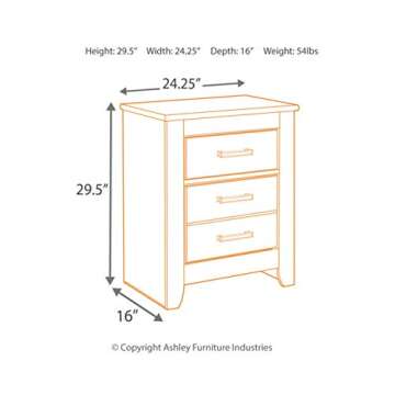 Signature Design by Ashley Brinxton Urban Contemporary 2 Drawer Nightstand