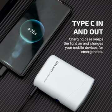 OLIGHT Baton4 Premium Edition EDC Flashlights 1300 Lumens with Type-C Charging Box, Powered by Rechargeable Battery, Small Bright Light for Camping, Emergencies, Outdoors (White)