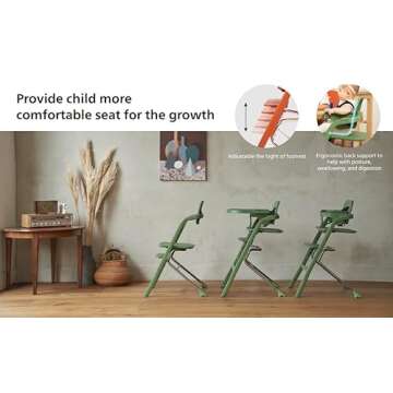 Unilove Grow with Me 2-in-1 Baby High Chair – Adjustable Toddler Chair with Baby Set, Removable Harness, One-Hand Seat & Footrest Adjustment, for Ages 6-60 Months - Truffle Black