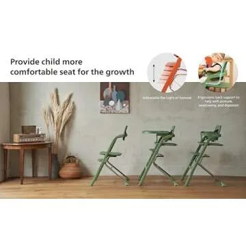 Unilove Grow with Me 2-in-1 Baby High Chair – Adjustable Toddler Chair with Baby Set, Removable Harness, One-Hand Seat & Footrest Adjustment, for Ages 6-60 Months - Truffle Black