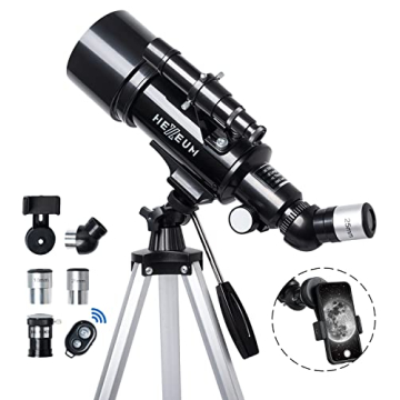 Telescope 70mm Aperture 500mm - for Kids & Adults Astronomical Refracting Telescopes AZ Mount Fully ...