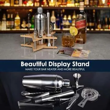 Quilamix 11-Piece Cocktail Shaker Set for Home Bartenders