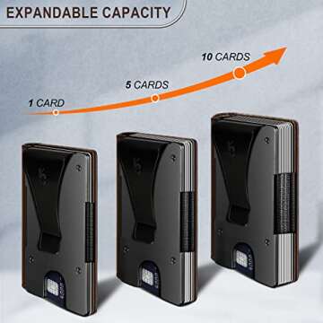 BULLIANT Mens Wallet Money Clip, Slim Wallet Card Case Expandable for 11 Cards RFID Blocking,One Card Size