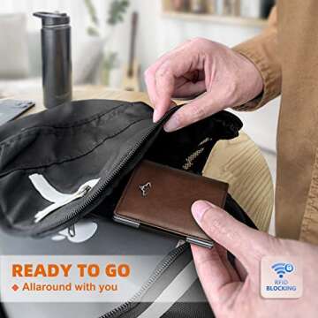 BULLIANT Mens Wallet Money Clip, Slim Wallet Card Case Expandable for 11 Cards RFID Blocking,One Card Size