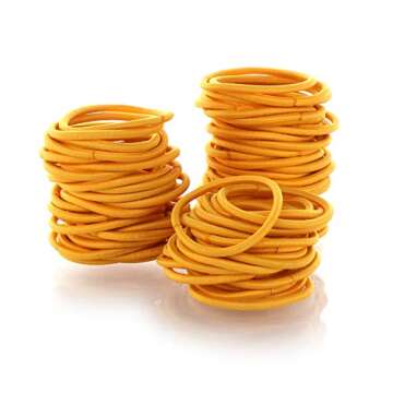 My Lello Hair Elastics Ponytail Holders No Damage No Metal - 100 Pack Metallic Gold