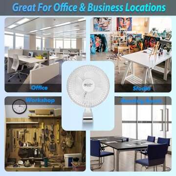 Comfort Zone Portable Clip on Fan with Fully Adjustable Tilt, Electric, 6 inch, Quiet, Indoor, 2 Speed, Mini Desk Fan, Table Fan, Airflow 6.53 ft/sec, Ideal for Home, Bedroom, Dorm & Office, CZ6C