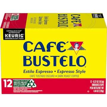 Café Bustelo Espresso Style Dark Roast Coffee, 72 Count Keurig K-Cup Pods