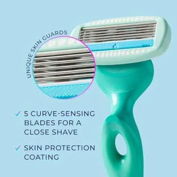 Schick Hydro Silk Sensitive Women's Razor Blade Refills, 4 Count | 5-Blade Razors for Women Sensitive Skin | Womens Razor Refills for Sensitive Skin