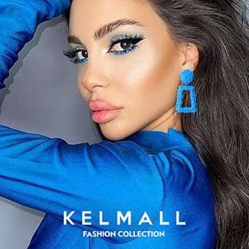 KELMALL Trendy Rectangle Dangle Earrings for Women