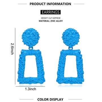 KELMALL Trendy Rectangle Dangle Earrings for Women