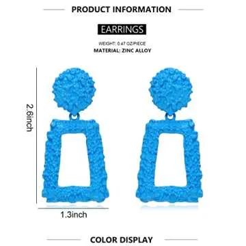 KELMALL Trendy Rectangle Dangle Earrings for Women