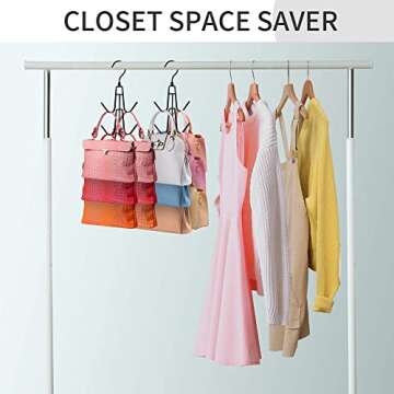 PODATOL Rotatable Metal Purse Hanger, 6 Storage Capacity, Black