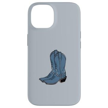 iPhone 14 Coastal Beachy Blue Cowboy Boots, Western Cowgirl Case