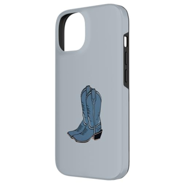 iPhone 14 Coastal Beachy Blue Cowboy Boots, Western Cowgirl Case
