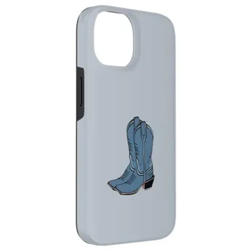 iPhone 14 Coastal Beachy Blue Cowboy Boots, Western Cowgirl Case