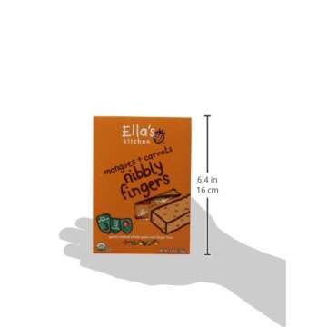 Ella's Kitchen Mangoes + Carrots Nibbly Fingers Whole Grain Oat Finger Bars, 4.4 oz