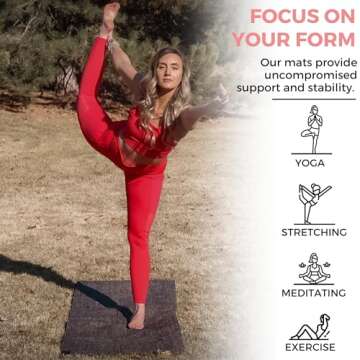 Ajna Organic - Natural Jute- Large Non Slip Eco Friendly yoga mats with Carrying Strap - Reversible Jute PER - Extra Long 72 Inch - 5mm - All Types of Yoga - Vegan