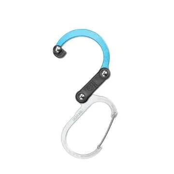 GEAR AID HEROCLIP Carabiner Clip and Hook (Mini) for Travel, Luggage, Purse and Small Bags, Blue Ste...
