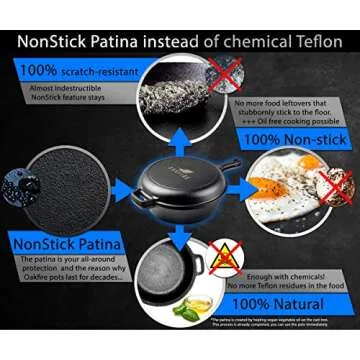 Oakfire 2in1 Double Dutch Oven - 3 QT Cast Iron Casserole