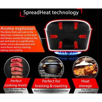 Oakfire 2in1 Double Dutch Oven - 3 QT Cast Iron Casserole