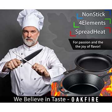 Oakfire 2in1 Double Dutch Oven - 3 QT Cast Iron Casserole