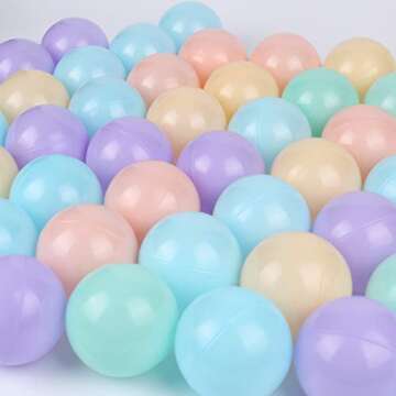 TRENDBOX 5 Mixed Colors Macaron Ocean Ball (Ship from USA) for Babies Kids Children Soft Plastic Birthday Parties Events Playground Games Pool - 100 Balls