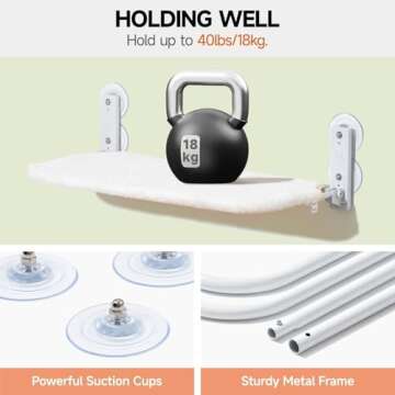 MEWOOFUN Cat Window Perch, Cat Window Hammock with Strong Suction Cups, Cat Window Bed with Steel Frame and Removable Cushion Cover, Cat Hammock Cat Window Seat for Indoor Cats (Beige, Medium)