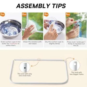 MEWOOFUN Cat Window Perch, Cat Window Hammock with Strong Suction Cups, Cat Window Bed with Steel Frame and Removable Cushion Cover, Cat Hammock Cat Window Seat for Indoor Cats (Beige, Medium)