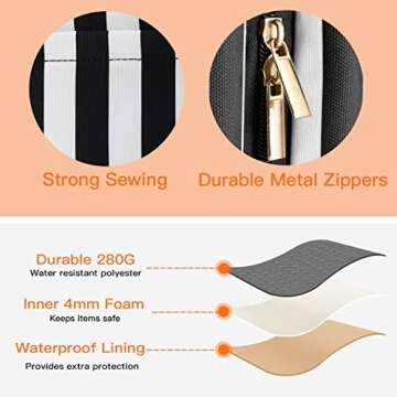 HPKIFLY Travel Toiletry Bag, Water-Resistant Hanging Cosmetic Bag, Travel Accessories for Women, Bathroom Makeup Organizer, Perfect 360°Sturdy Hook for Traveling/Camping/Daily life/Christmas gifts