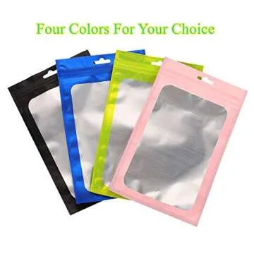 100 Pack Pink Resealable Mylar Ziplock Bags for Food Storage