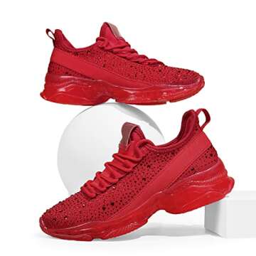 Rhinestone Mesh Slip-On Sneakers for Women - Fashionable Comfort