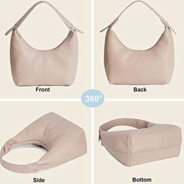 NIUEIMEE ZHOU Hobo Handbags for Women Retro Vegan Leather Clutch Purse Tote Shoulder Bags