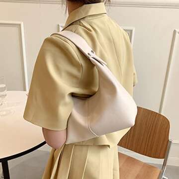 NIUEIMEE ZHOU Vegan Leather Hobo Handbag for Women