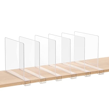 ZORCOR Clear Acrylic Shelf Dividers for Efficient Organization